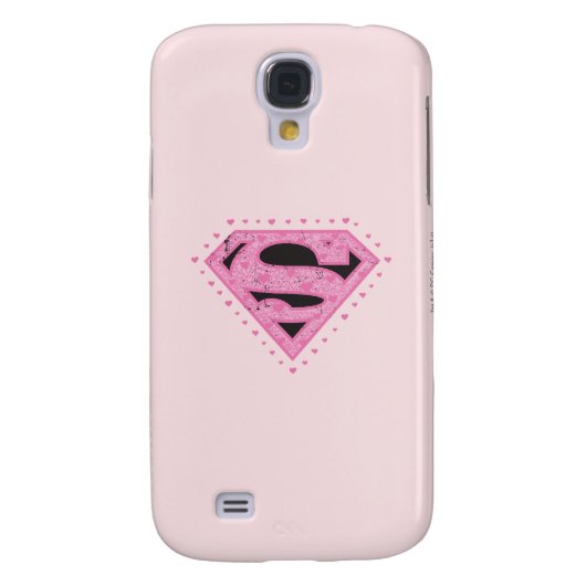 Supergirl Distressed Logo Schwarz und Rosa Case-Mate Samsung Galaxy Hülle (Rückseite)
