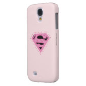 Supergirl Distressed Logo Schwarz und Rosa Case-Mate Samsung Galaxy Hülle (Rückseite Links)