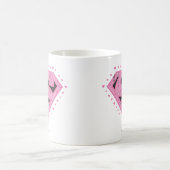 Supergirl Distressed Logo Schwarz und Rosa Kaffeetasse (Mittel)