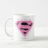 Supergirl Distressed Logo Schwarz und Rosa Kaffeetasse (Links)