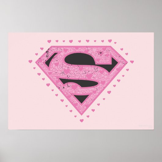 Supergirl Distressed Logo Schwarz und Rosa Poster (Vorne)