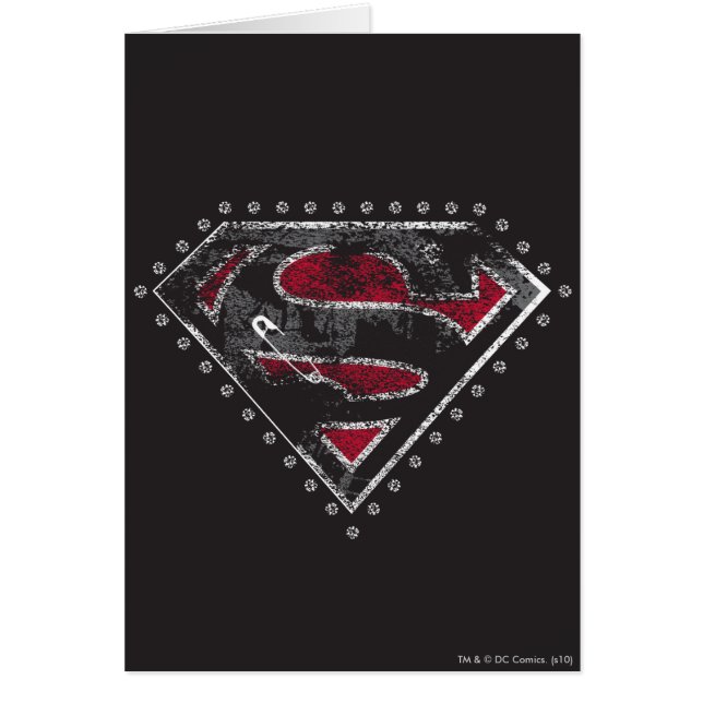 Supergirl Distressed Logo Schwarz und Rot (Vorne)