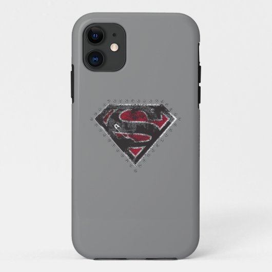 Supergirl Distressed Logo Schwarz und Rot Case-Mate iPhone Hülle (Rückseite)