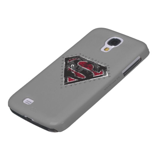 Supergirl Distressed Logo Schwarz und Rot Case-Mate Samsung Galaxy Hülle (unten)