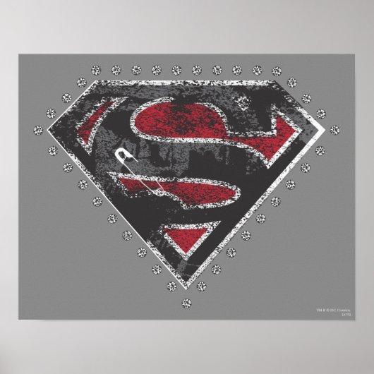 Supergirl Distressed Logo Schwarz und Rot Poster (Vorne)