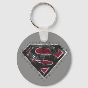 Supergirl Distressed Logo Schwarz und Rot Schlüsselanhänger