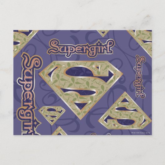 Supergirl-Extravagant-Logo-Collage Postkarte (Vorderseite)