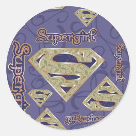 Supergirl-Extravagant-Logo-Collage Runder Aufkleber (Vorderseite)