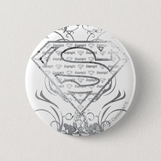 Supergirl-Extravagant-Silber-Logo Button (Vorderseite)