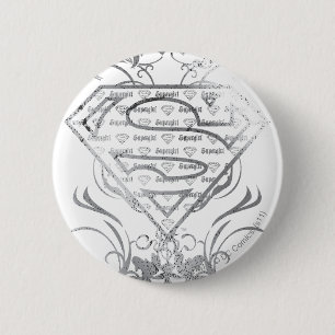 Supergirl-Extravagant-Silber-Logo Button