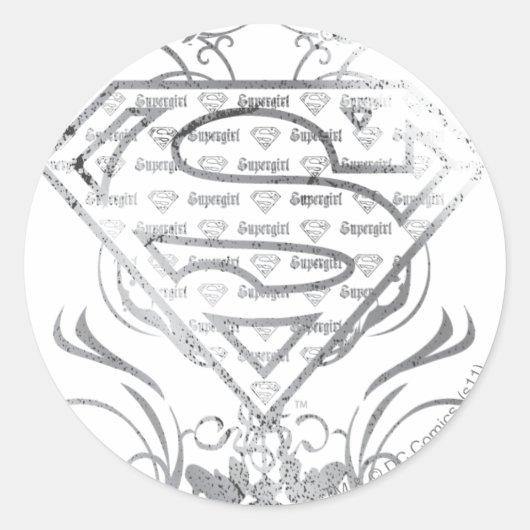 Supergirl-Extravagant-Silber-Logo Runder Aufkleber (Vorderseite)