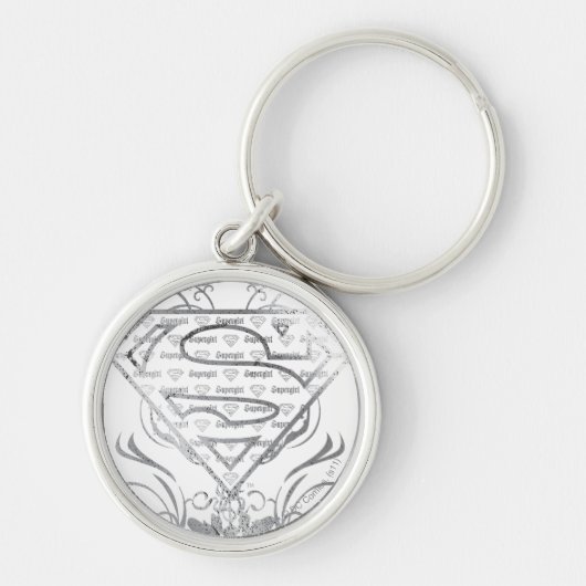 Supergirl-Extravagant-Silber-Logo Schlüsselanhänger (Vorne)
