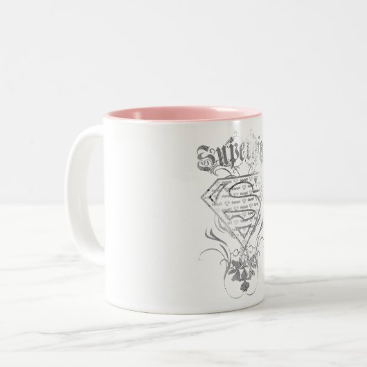 Supergirl-Extravagant-Silber-Logo Zweifarbige Tasse (Vorderseite Links)