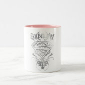 Supergirl-Extravagant-Silber-Logo Zweifarbige Tasse (Mittel)
