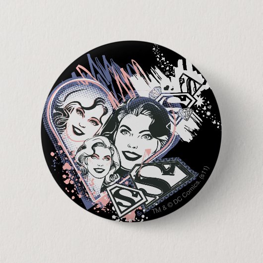 Supergirl Face Collage Button (Vorderseite)