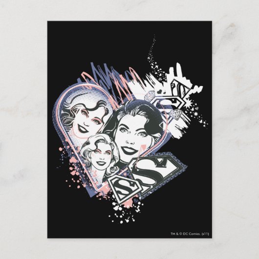 Supergirl Face Collage Postkarte (Vorderseite)