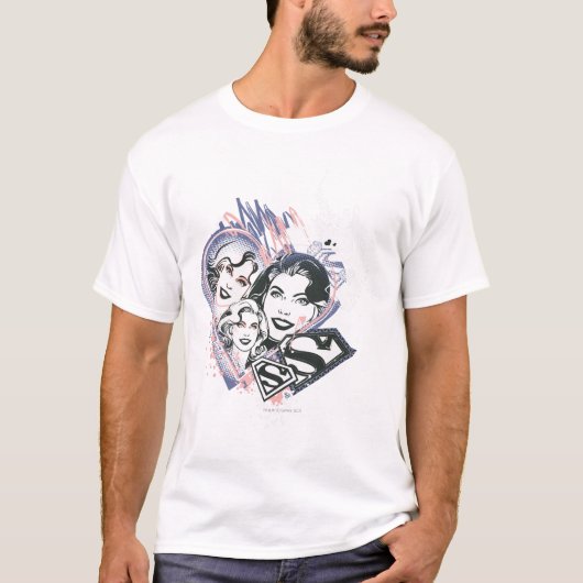 Supergirl Face Collage T-Shirt (Vorderseite)