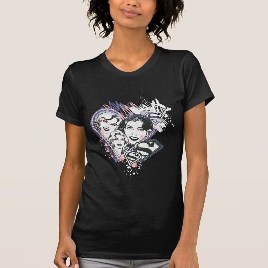 Supergirl Face Collage T-Shirt (Vorderseite)