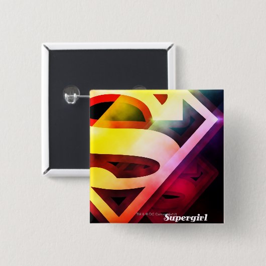 Supergirl-farbiges Logo Button (Vorne & Hinten)