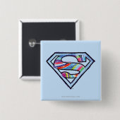 Supergirl-farbiges Logo Button (Vorne & Hinten)