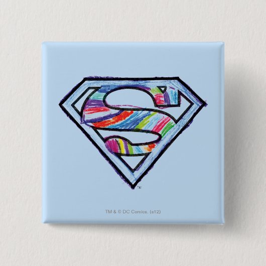 Supergirl-farbiges Logo Button (Vorderseite)