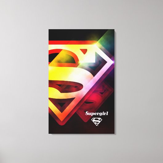 Supergirl-farbiges Logo Leinwanddruck (Vorderseite)