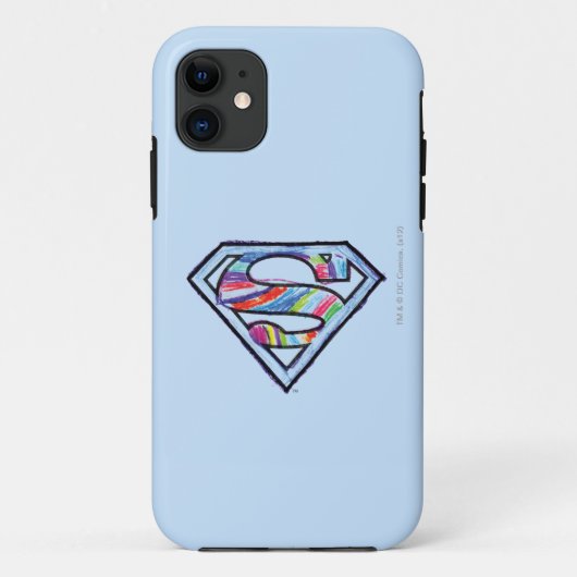 Supergirl-farbiges Sketch-Logo Case-Mate iPhone Hülle (Rückseite)