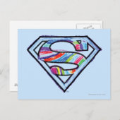 Supergirl-farbiges Sketch-Logo Postkarte (Vorne/Hinten)