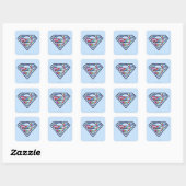 Supergirl-farbiges Sketch-Logo Quadratischer Aufkleber (Blatt)