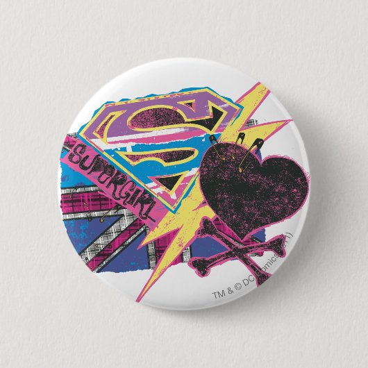Supergirl Flag und Crossbones Button (Vorderseite)