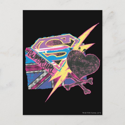 Supergirl Flag und Crossbones Postkarte (Vorderseite)