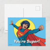 Supergirl Fliegen in Blue Anzug Postkarte (Vorne/Hinten)