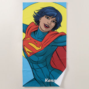 Supergirl Fliegen in Blue Anzug Strandtuch