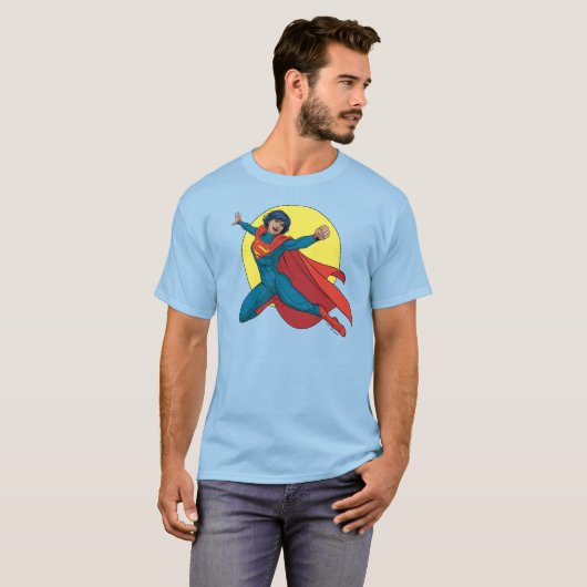 Supergirl Fliegen in Blue Anzug T-Shirt (Vorne ganz)