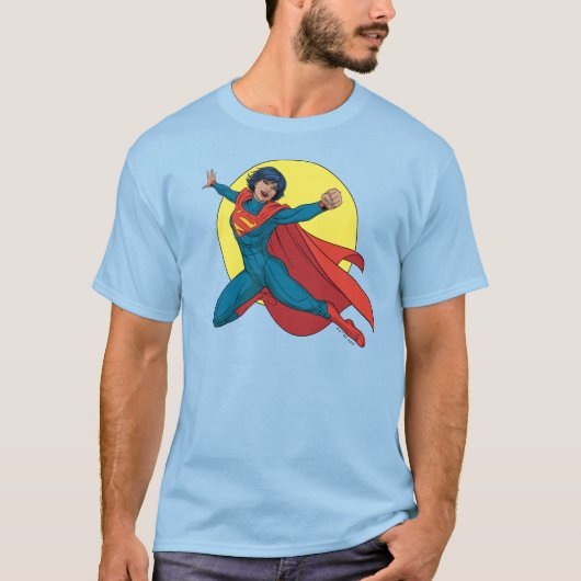 Supergirl Fliegen in Blue Anzug T-Shirt (Vorderseite)