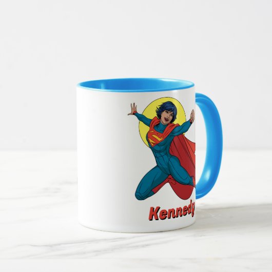 Supergirl Fliegen in Blue Anzug Tasse (VorderseiteRechts)