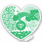 Supergirl Floral Peace Heart Graphic Aufkleber (Vorderseite)