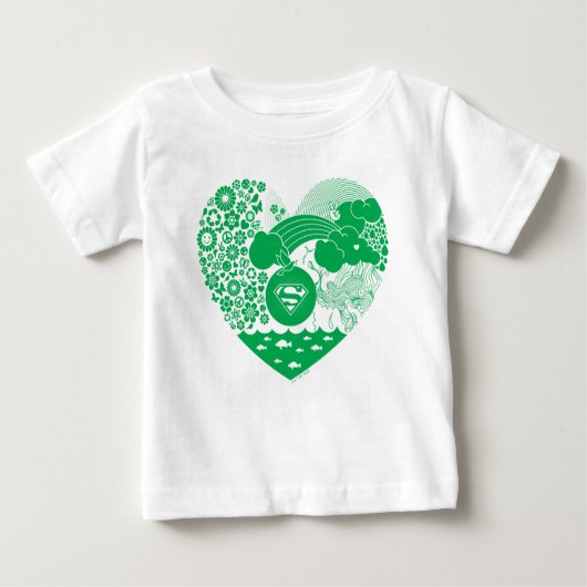 Supergirl Floral Peace Heart Graphic Baby T-shirt (Vorderseite)