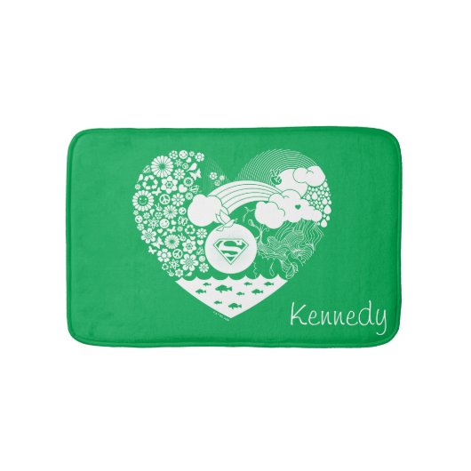 Supergirl Floral Peace Heart Graphic Badematte (Vorderseite)