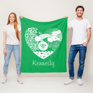 Supergirl Floral Peace Heart Graphic Fleecedecke