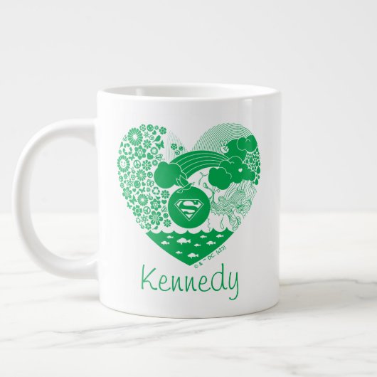 Supergirl Floral Peace Heart Graphic Jumbo-Tasse (Links)