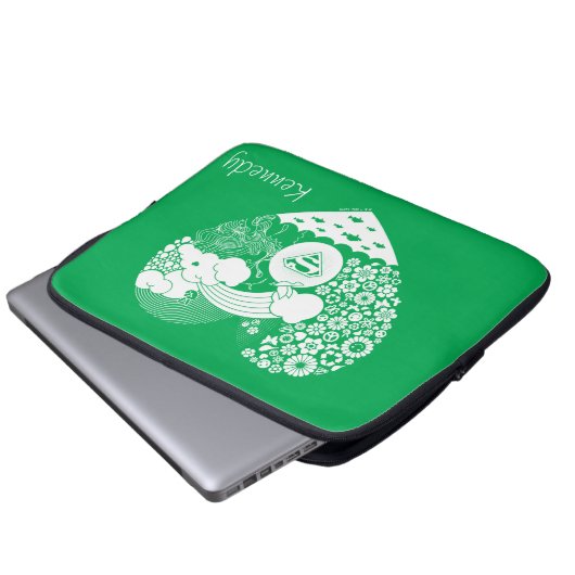 Supergirl Floral Peace Heart Graphic Laptopschutzhülle (Vorne Knopf)