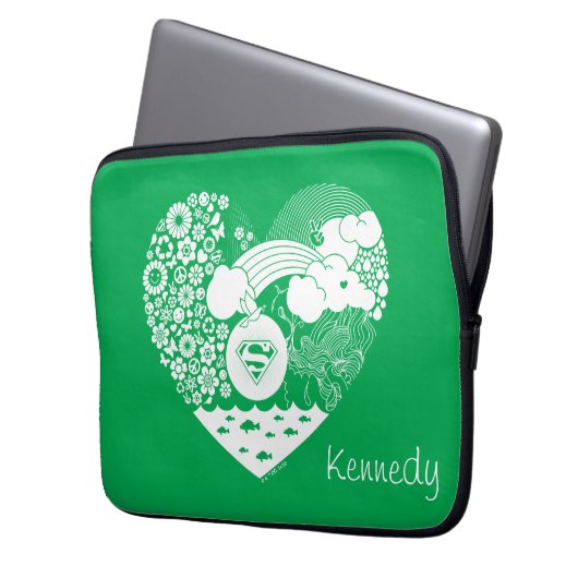 Supergirl Floral Peace Heart Graphic Laptopschutzhülle (Vorderseite Links)