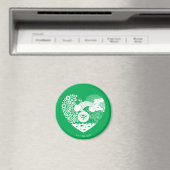 Supergirl Floral Peace Heart Graphic Magnet (In Situ (Geschirrspüler))