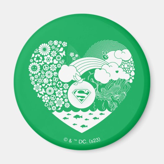 Supergirl Floral Peace Heart Graphic Magnet (Vorne)
