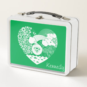 Supergirl Floral Peace Heart Graphic Metall Brotdose