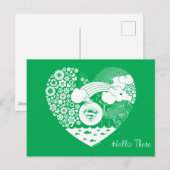 Supergirl Floral Peace Heart Graphic Postkarte (Vorne/Hinten)