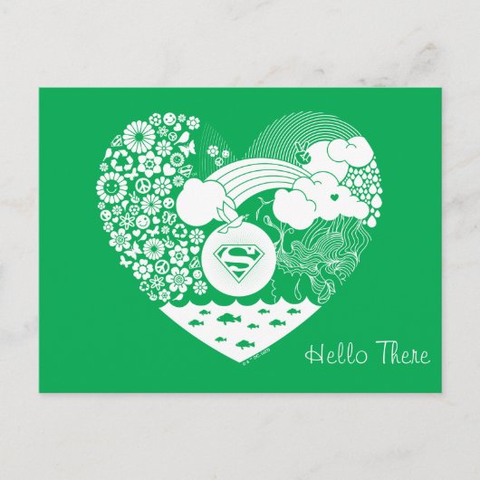 Supergirl Floral Peace Heart Graphic Postkarte (Vorderseite)