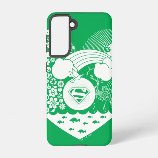 Supergirl Floral Peace Heart Graphic Samsung Galaxy Hülle (Rückseite)