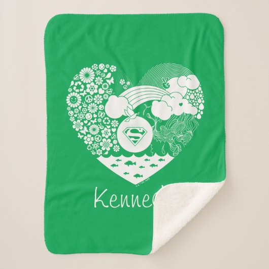 Supergirl Floral Peace Heart Graphic Sherpadecke (Vorderseite)